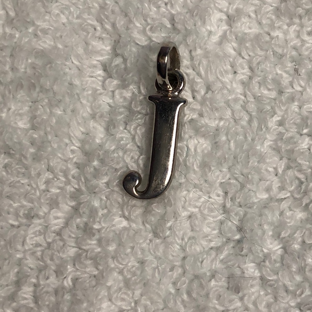 Sterling Silver J Necklace Charm 925 Silver